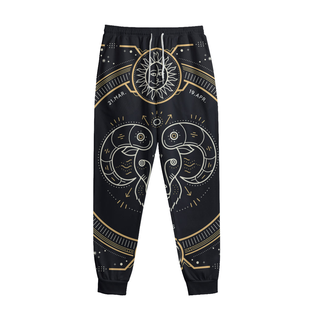 Vintage Aries Zodiac Sign Print Sweatpants