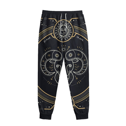 Vintage Aries Zodiac Sign Print Sweatpants