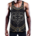 Vintage Aries Zodiac Sign Print Men's Workout Tank Top