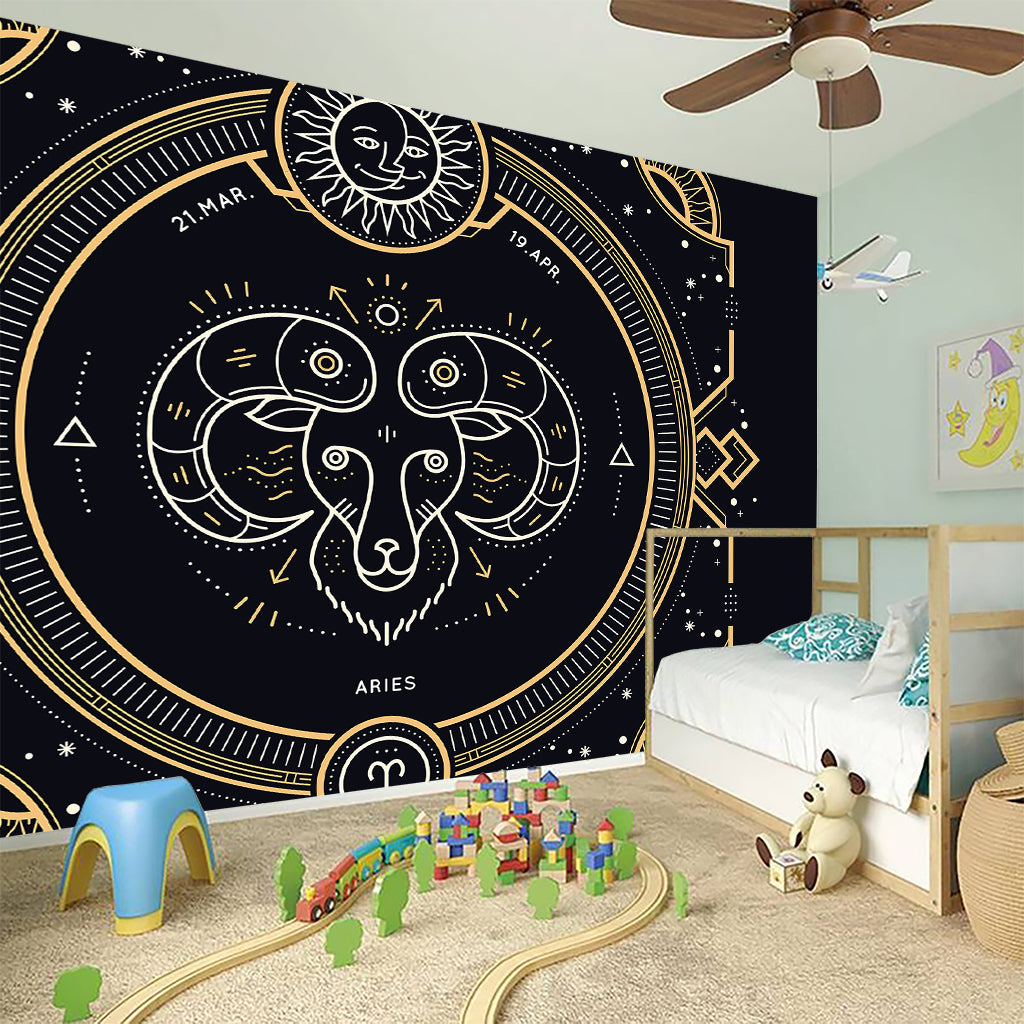 Vintage Aries Zodiac Sign Print Wall Sticker