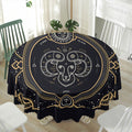 Vintage Aries Zodiac Sign Print Waterproof Round Tablecloth