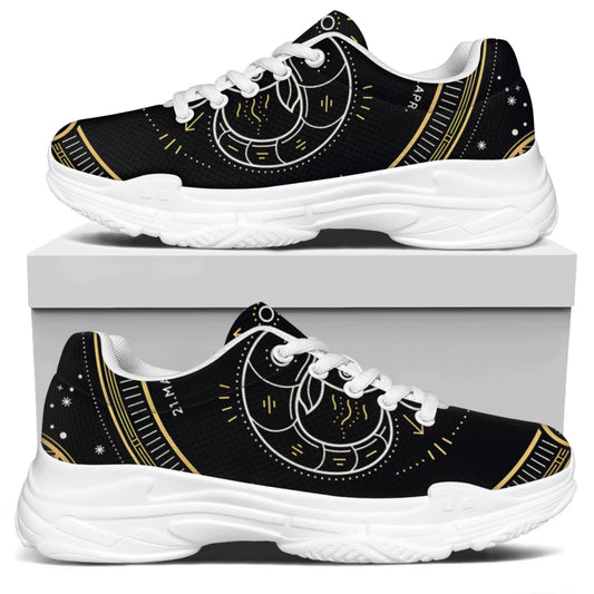 Vintage Aries Zodiac Sign Print White Chunky Shoes