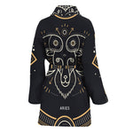 Vintage Aries Zodiac Sign Print Women's Bathrobe