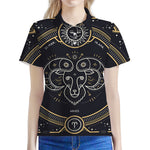 Vintage Aries Zodiac Sign Print Women's Polo Shirt