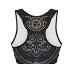 Vintage Aries Zodiac Sign Print Women's Sports Bra