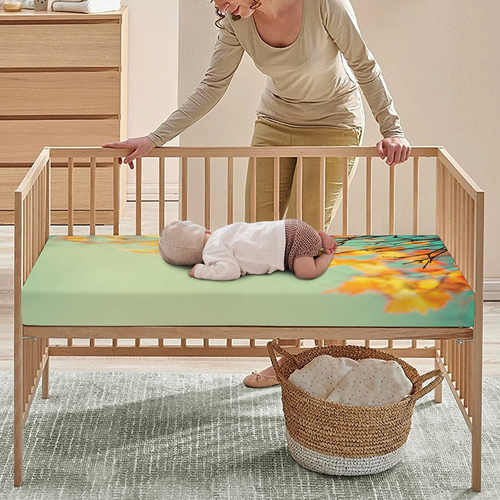 Vintage Autumn Print Baby Crib Sheet