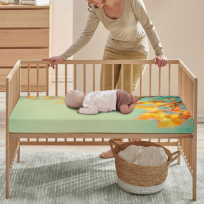 Vintage Autumn Print Baby Crib Sheet