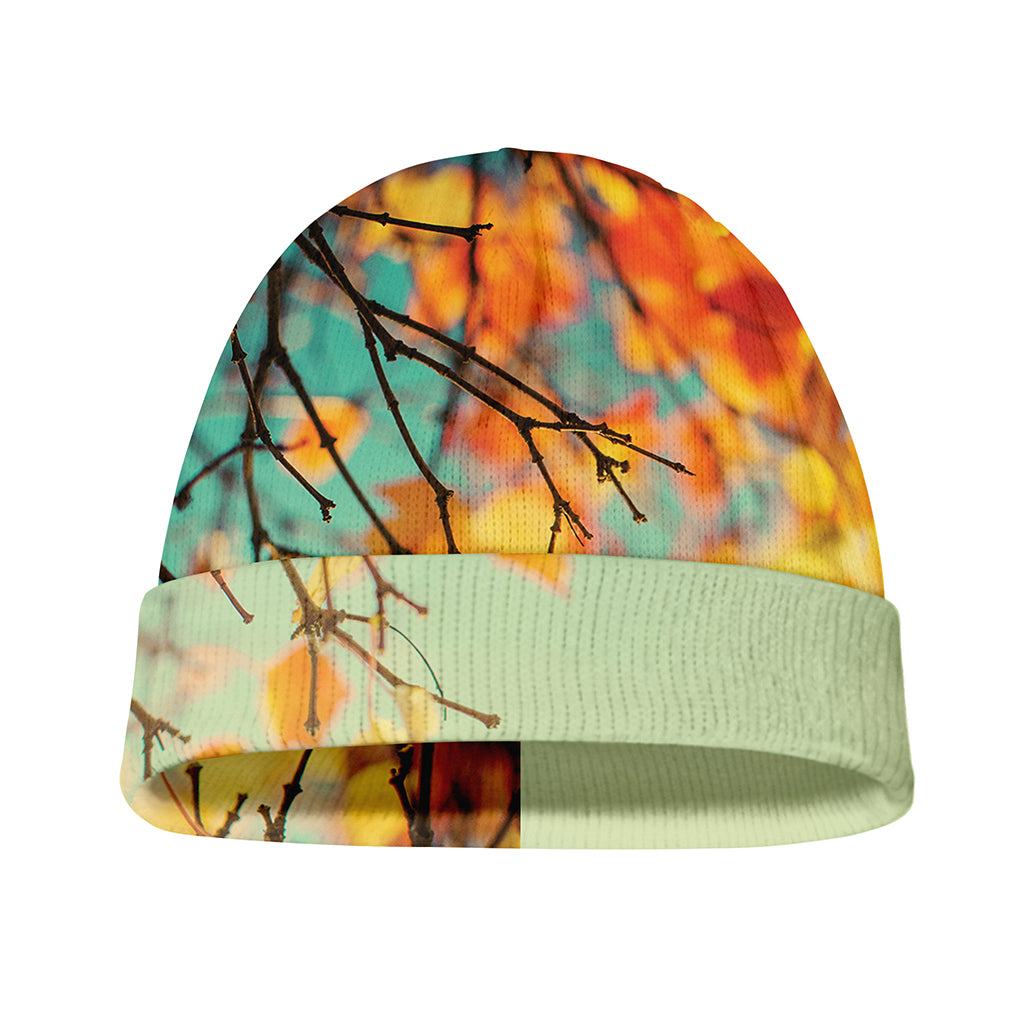 Vintage Autumn Print Beanie