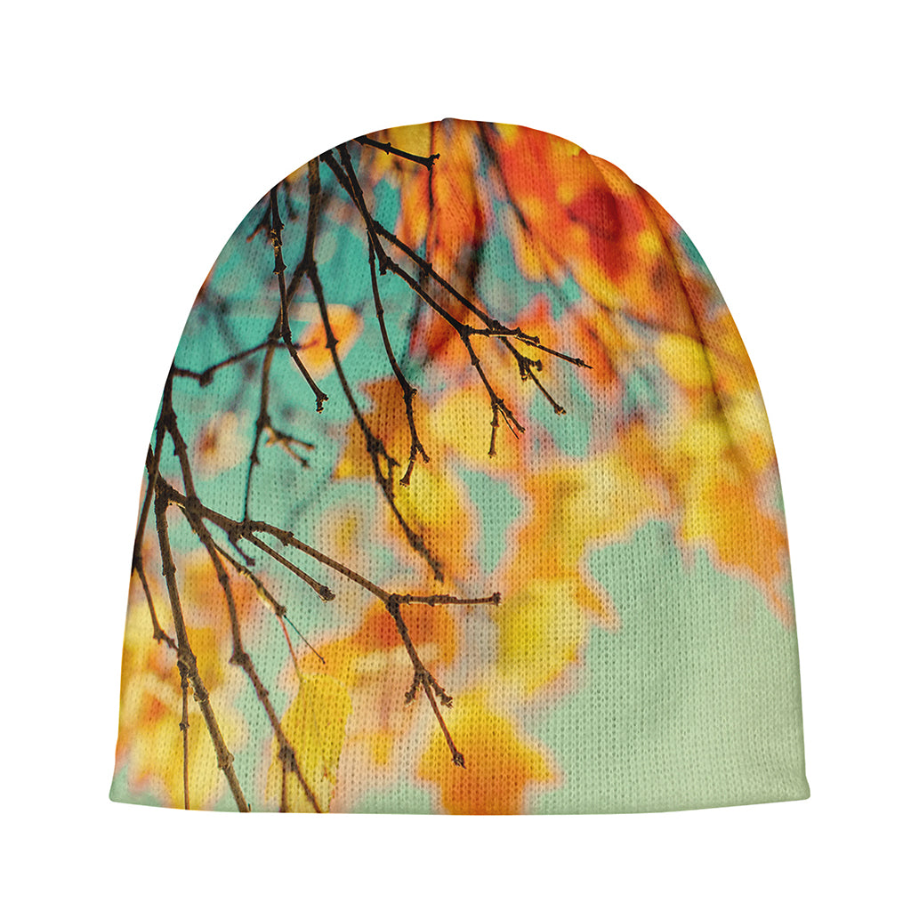 Vintage Autumn Print Beanie