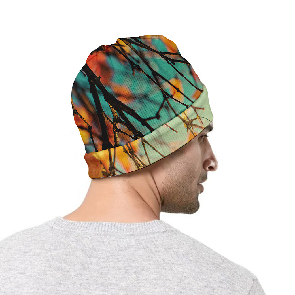 Vintage Autumn Print Beanie