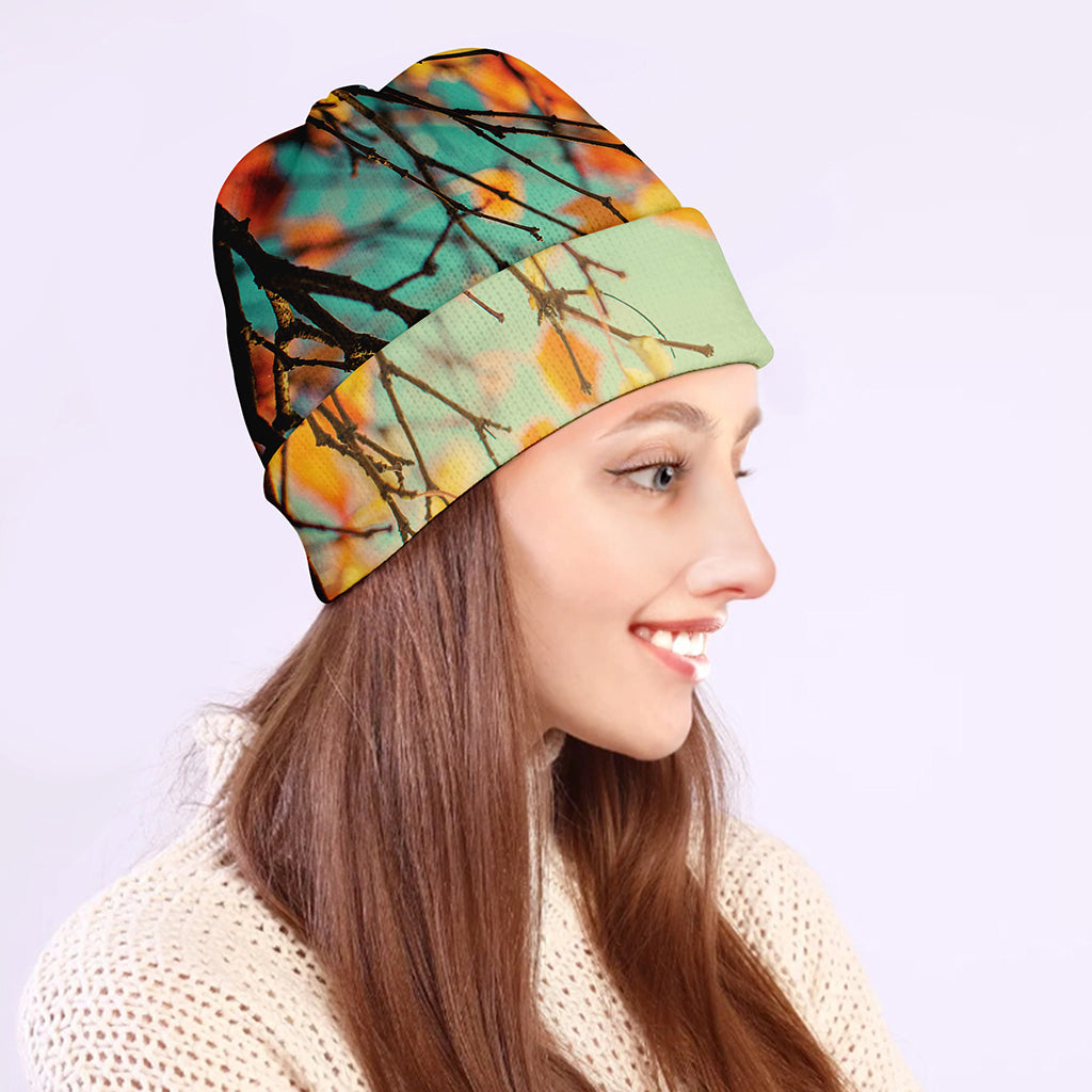 Vintage Autumn Print Beanie