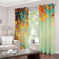 Vintage Autumn Print Dimout Grommet Curtains