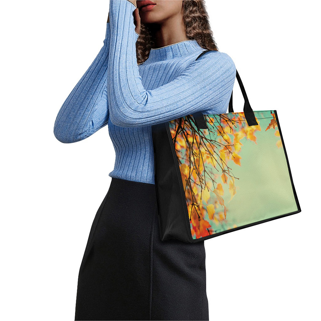 Vintage Autumn Print Canvas Tote Bag