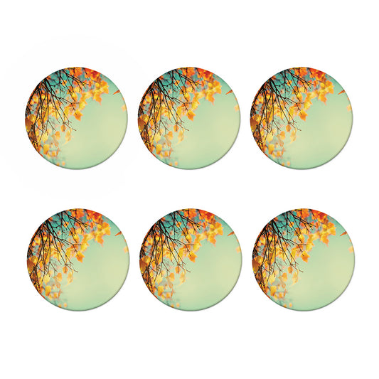 Vintage Autumn Print Coaster Set
