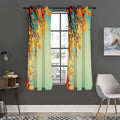 Vintage Autumn Print Grommet Curtain Panels
