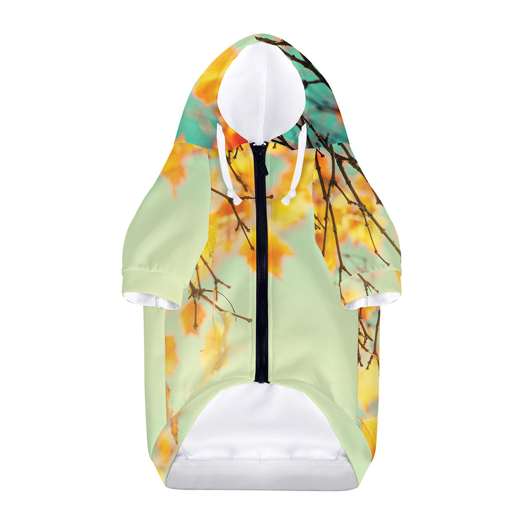 Vintage Autumn Print Dog Zip Up Hoodie