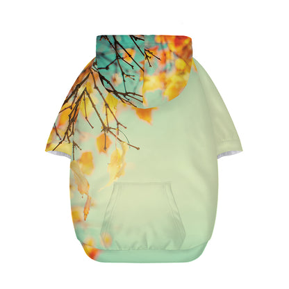 Vintage Autumn Print Dog Zip Up Hoodie