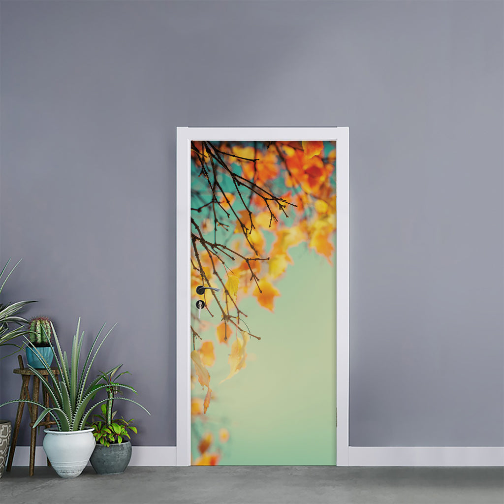 Vintage Autumn Print Door Sticker