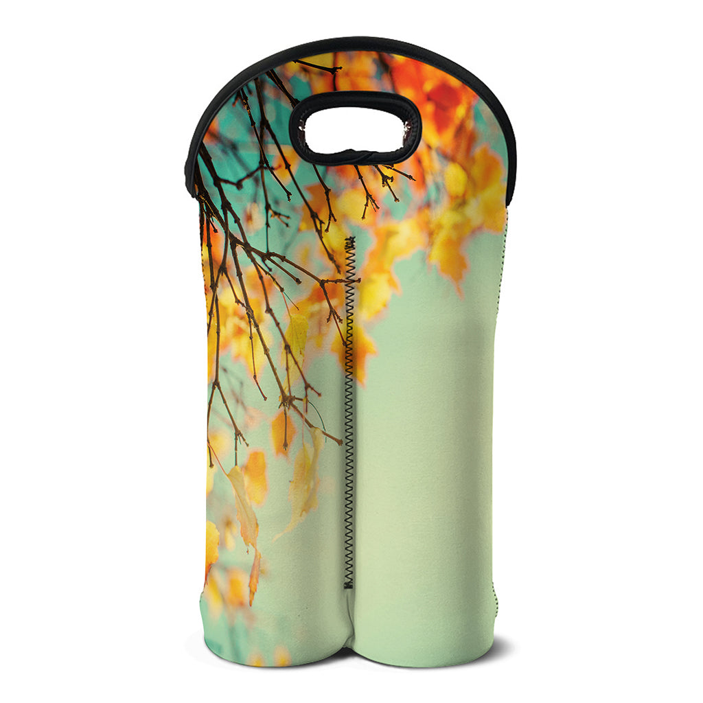 Vintage Autumn Print Double Neoprene Wine Tote