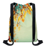 Vintage Autumn Print Drawstring Backpack
