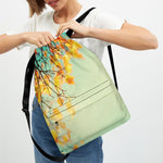 Vintage Autumn Print Drawstring Backpack