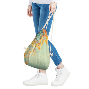 Vintage Autumn Print Drawstring Bag