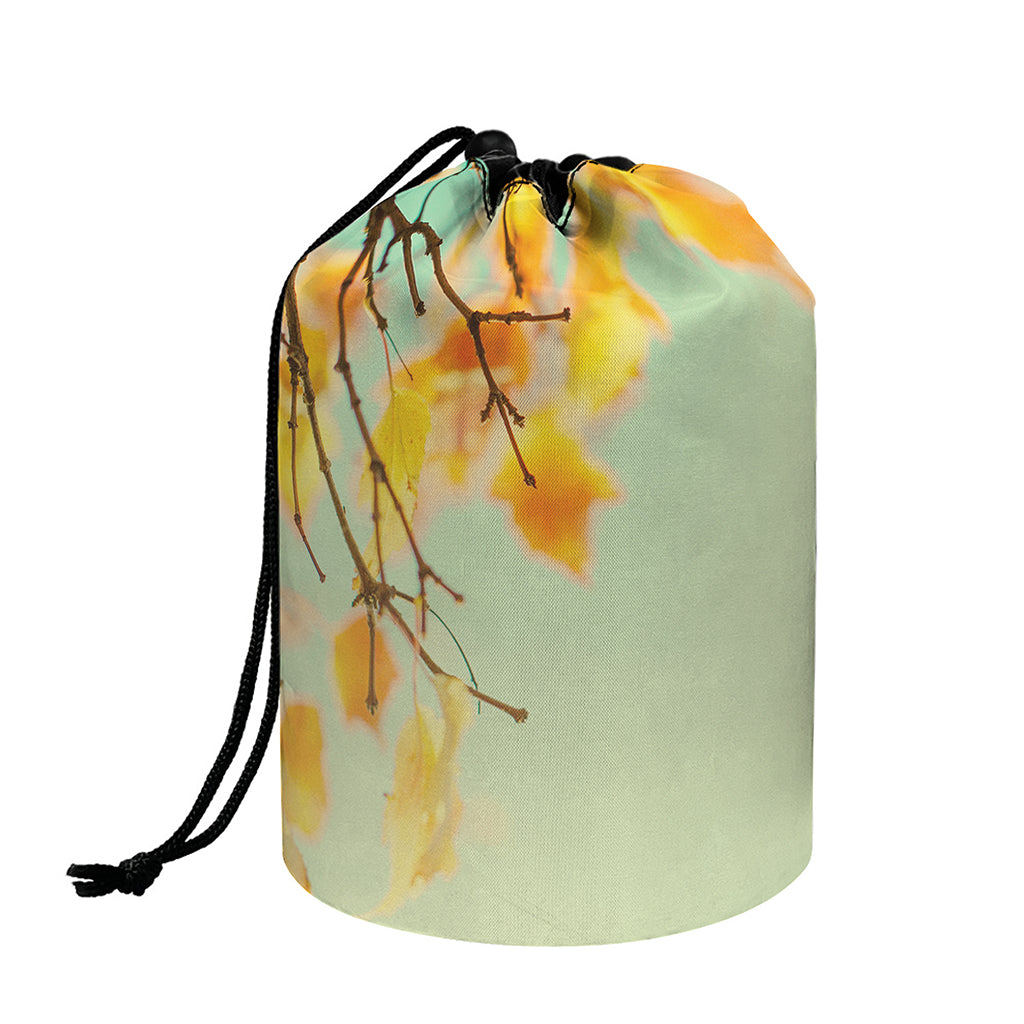 Vintage Autumn Print Drawstring Makeup Bag