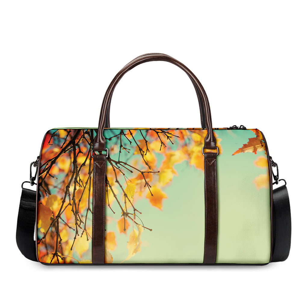 Vintage Autumn Print Duffle Bag