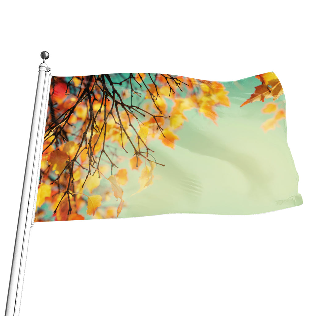 Vintage Autumn Print Flag