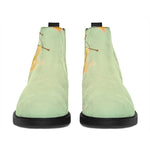 Vintage Autumn Print Flat Ankle Boots