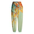 Vintage Autumn Print Fleece Lined Knit Pants