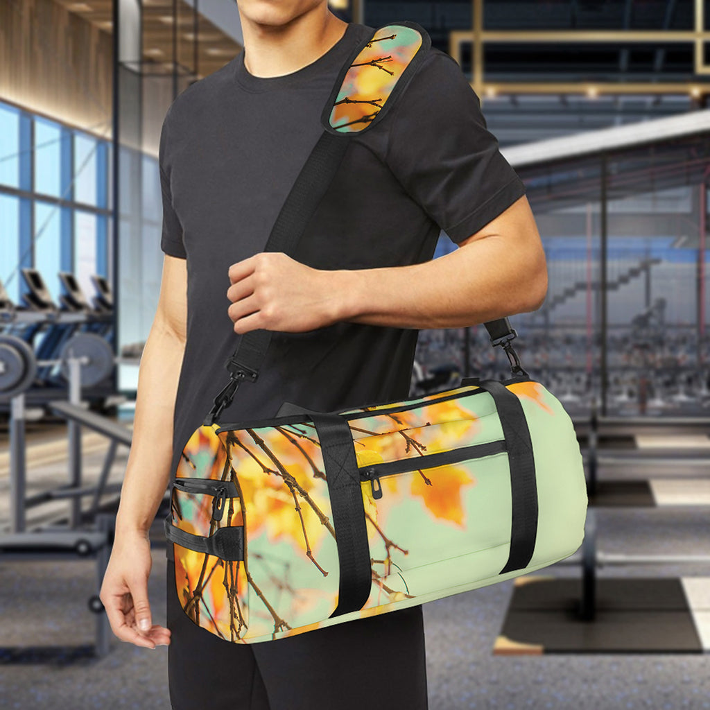 Vintage Autumn Print Gym Bag