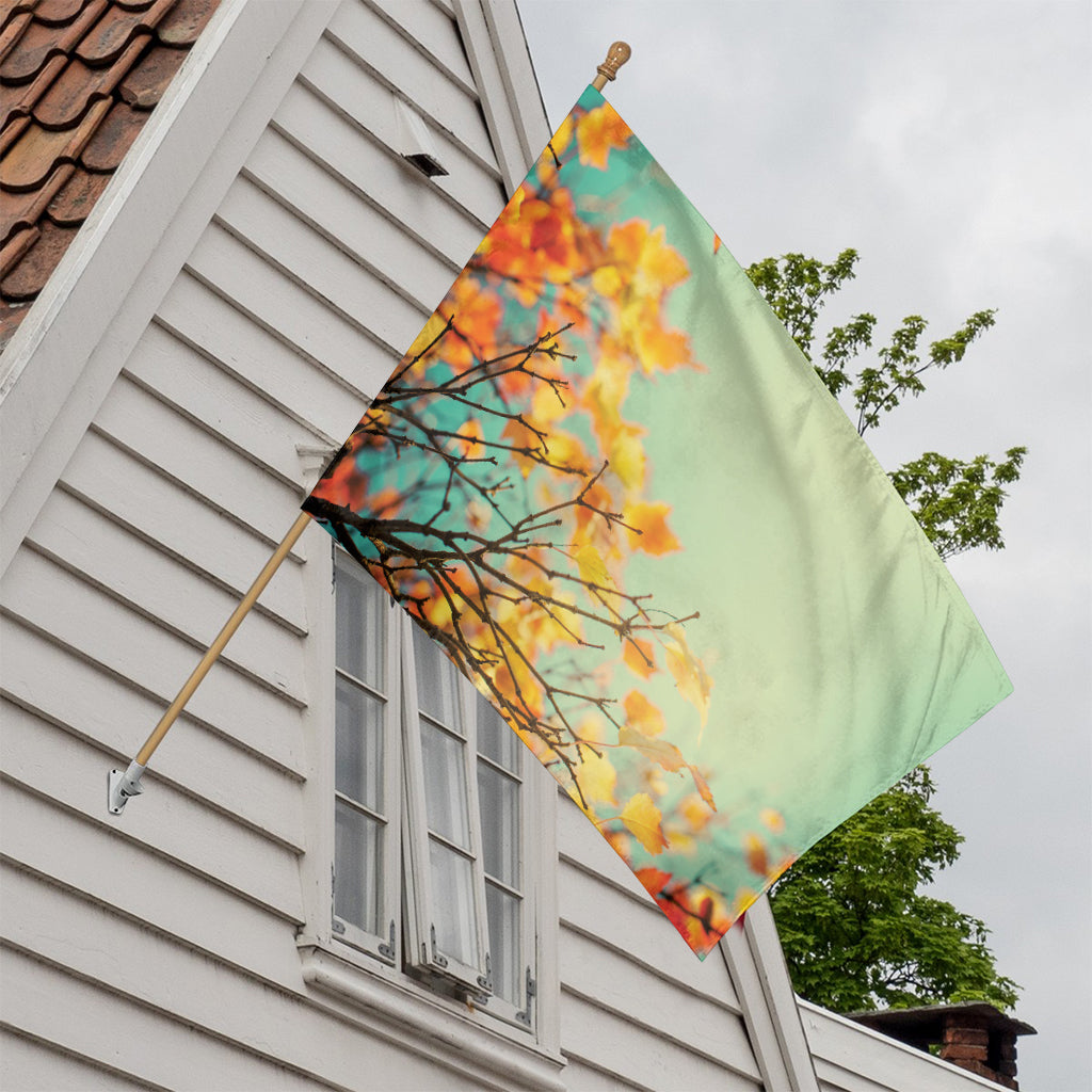 Vintage Autumn Print House Flag