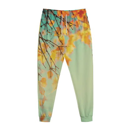 Vintage Autumn Print Jogger Pants