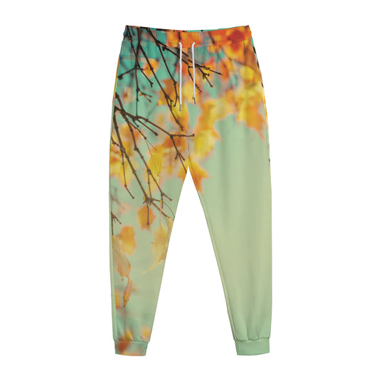 Vintage Autumn Print Jogger Pants