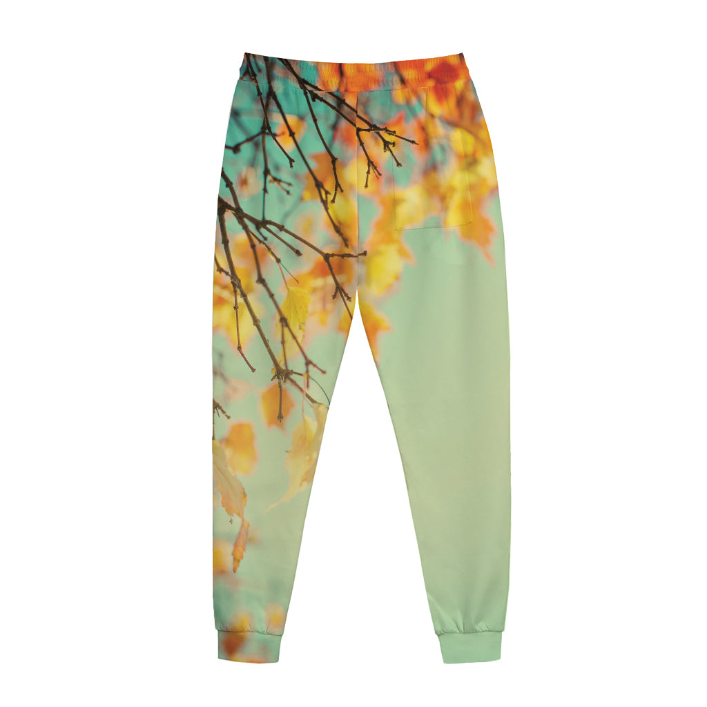 Vintage Autumn Print Jogger Pants