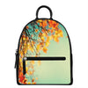 Vintage Autumn Print Leather Backpack