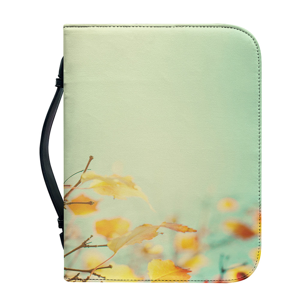 Vintage Autumn Print Leather Bible Cover