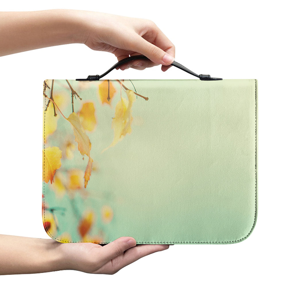 Vintage Autumn Print Leather Bible Cover