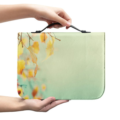 Vintage Autumn Print Leather Bible Cover