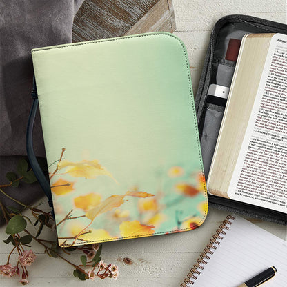 Vintage Autumn Print Leather Bible Cover