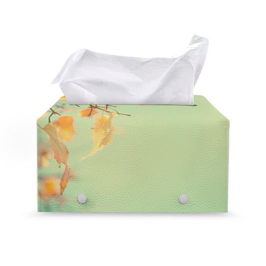 Vintage Autumn Print Leather Tissue Box Cover
