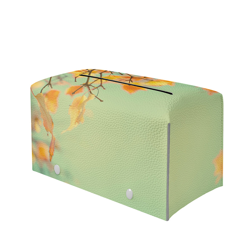 Vintage Autumn Print Leather Tissue Box Cover