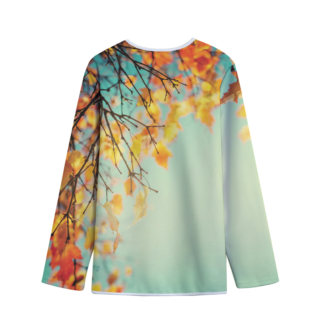 Vintage Autumn Print Long Sleeve Short Coat