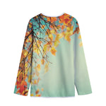 Vintage Autumn Print Long Sleeve Short Coat