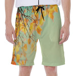 Vintage Autumn Print Men's Beach Shorts