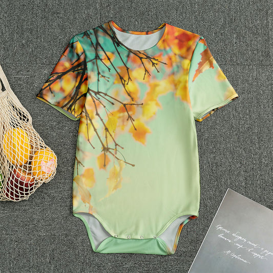 Vintage Autumn Print Men's Bodysuit