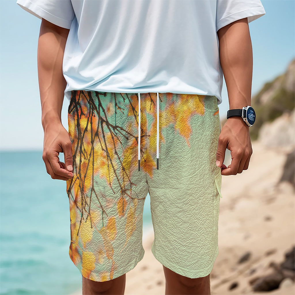 Vintage Autumn Print Men's Cargo Shorts