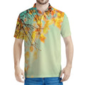 Vintage Autumn Print Men's Polo Shirt