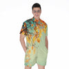 Vintage Autumn Print Men's Rompers